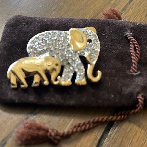 Beautiful elephants with gems pin